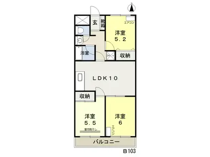 ソーシャルOMORI(3LDK/1階)の間取り写真