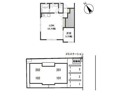 CITY GRANDE(1LDK/1階)の間取り写真