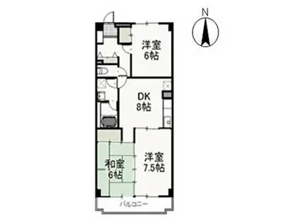 グレースマンションエルフ(3DK/5階)の間取り写真