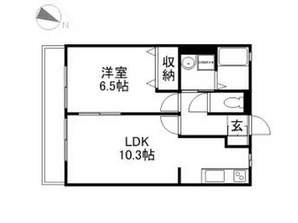 ロワジールⅡ(1LDK/2階)の間取り写真
