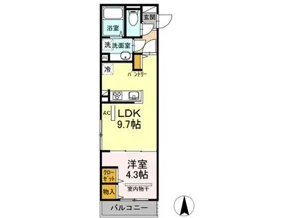 アレグリア(1LDK/3階)の間取り写真