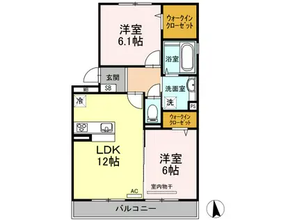 グランド ソレイユ C棟(2LDK/3階)の間取り写真