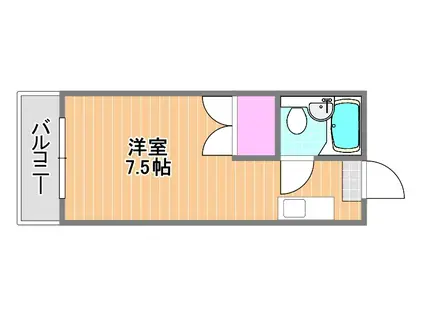 ホープ伊島A棟(ワンルーム/4階)の間取り写真