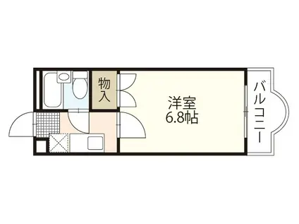 カナンハイツA棟(1K/3階)の間取り写真