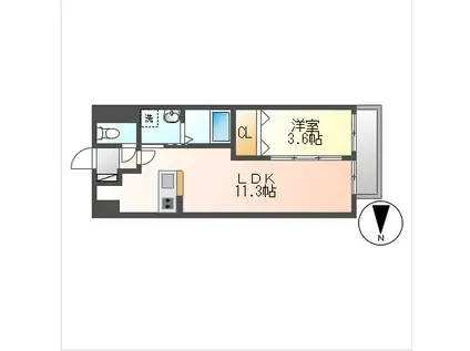 AXIS今(1LDK/9階)の間取り写真