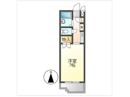 アルファ西古松(1K/2階)の間取り写真