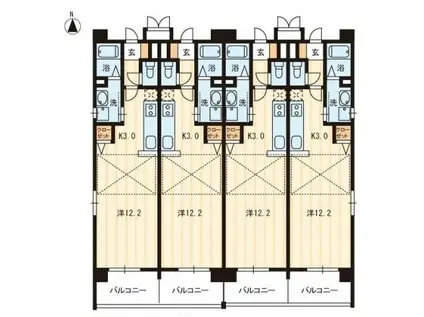 アルファレガロ岡山駅前(1K/7階)の間取り写真