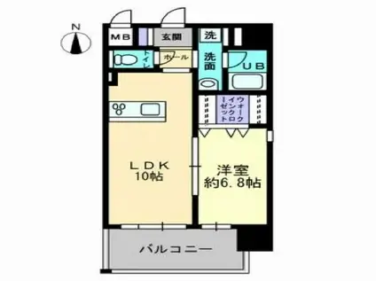 ハアラン高柳(1LDK/10階)の間取り写真