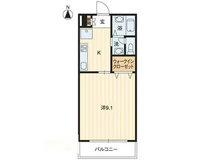 フィネスエトワール(1K/1階)の間取り写真