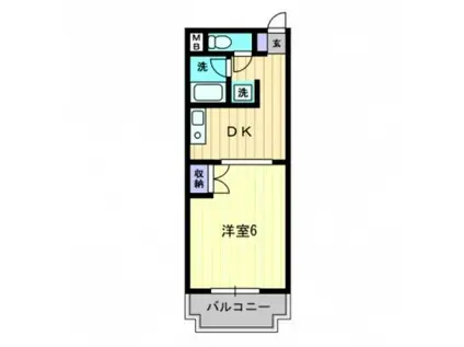 アルファ東古松Ⅱ(1DK/1階)の間取り写真