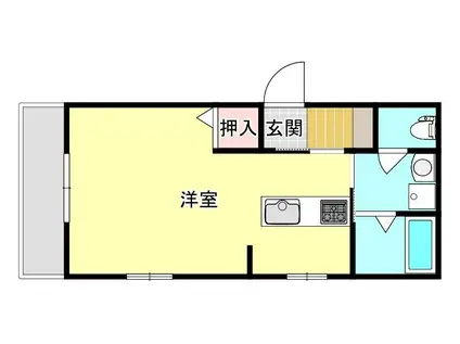 GARDEN・HOUSE奥田(1K/1階)の間取り写真