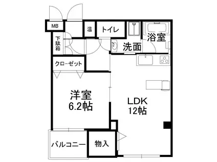 ジェムシティ表町ビル(1LDK/3階)の間取り写真
