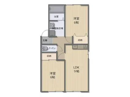 メゾンシャルマンB(2LDK/1階)の間取り写真