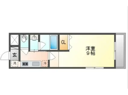 S-1大元駅前(1K/4階)の間取り写真