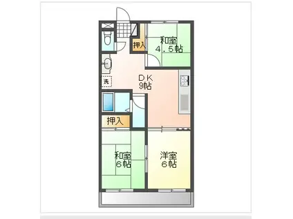 サクシード今(3DK/3階)の間取り写真