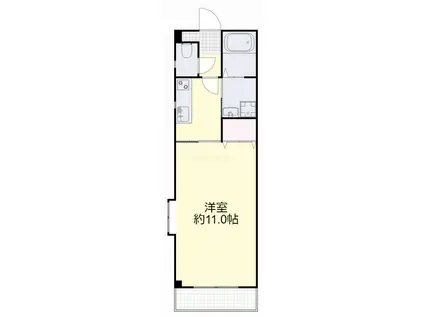 青江ビル(1K/4階)の間取り写真