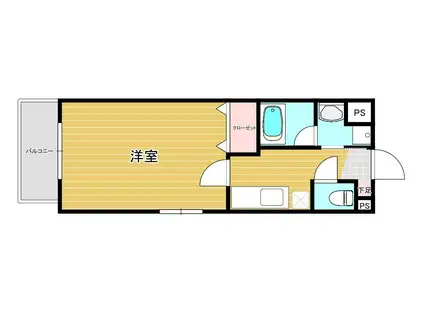 ピアホーム奥田西町(1K/1階)の間取り写真