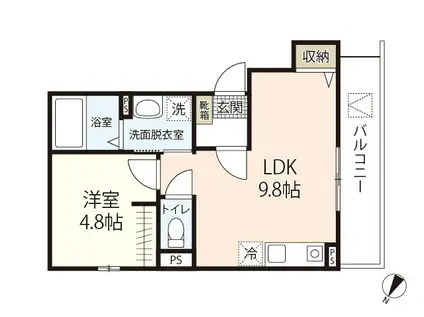 GRAVITY (1LDK/3階)の間取り写真