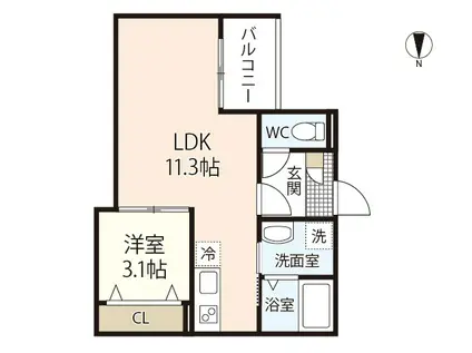 REGALE 富町(1LDK/3階)の間取り写真
