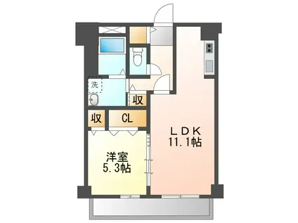 セレ グレージュ(1LDK/3階)の間取り写真