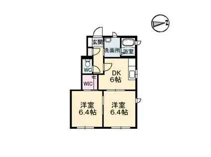 シャーメゾン山崎(2DK/1階)の間取り写真
