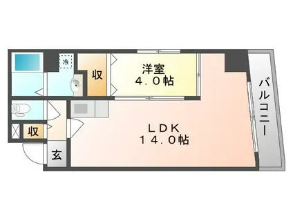 エスペランサ医大東(1LDK/7階)の間取り写真