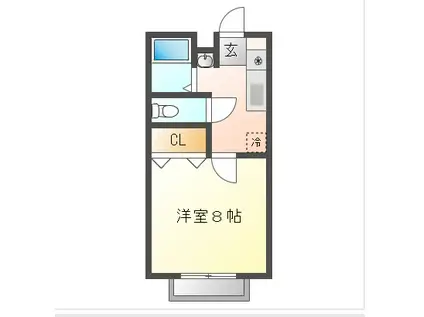 コーポ・ロマンス(1K/2階)の間取り写真