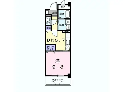 サンフォレスタ上道(1DK/3階)の間取り写真