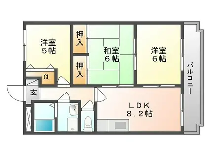 セレーノ天神館(3LDK/1階)の間取り写真