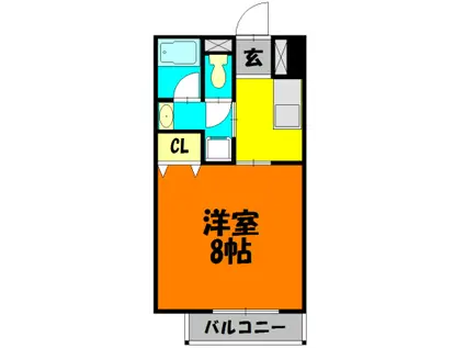 はなはうす門田2番舘(1K/4階)の間取り写真