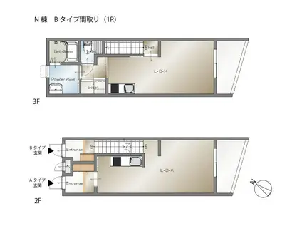 クレル瀬戸 N棟(ワンルーム/1階)の間取り写真