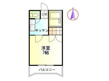 エスポアール中井(1K/2階)の間取り写真