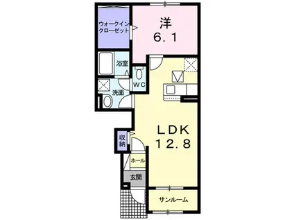 メゾン一刻(1LDK/1階)の間取り写真
