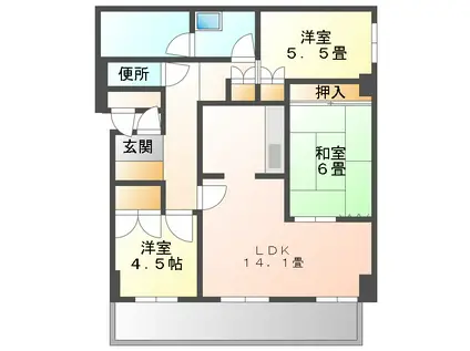 カサ・グランデ(2LDK/5階)の間取り写真