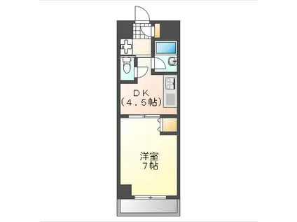 セリオコート(1DK/2階)の間取り写真