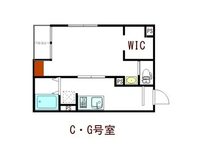 エスペランザ(1K/2階)の間取り写真