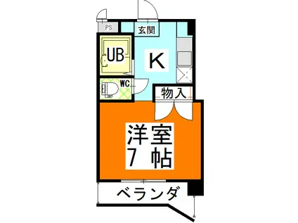 エスポアール22(1K/4階)の間取り写真