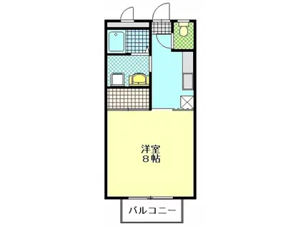 イーストリバー268(1K/2階)の間取り写真