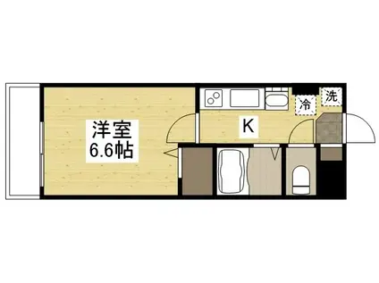 ウェーブレジデンス原尾島Ⅲ(1K/1階)の間取り写真