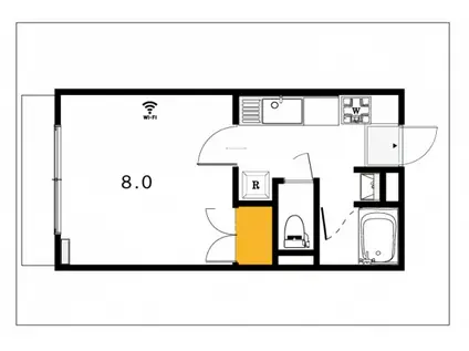 プラージュアン(1K/1階)の間取り写真