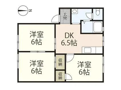 エスポアールA(3DK/2階)の間取り写真