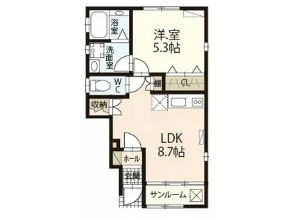 STAR GRANTS(1LDK/1階)の間取り写真