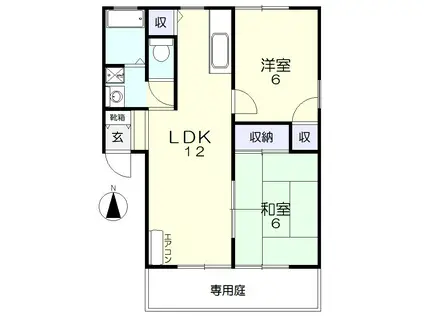 グリーンハイツA(2LDK/1階)の間取り写真