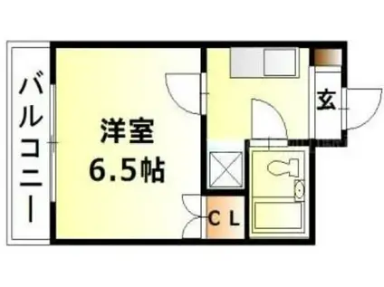 レナジア中納言(1K/3階)の間取り写真