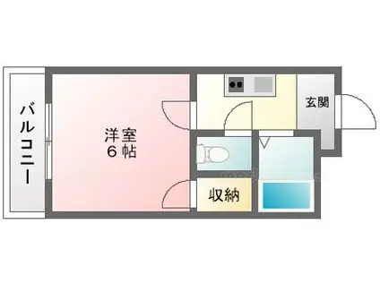 ボヌール小橋(1K/2階)の間取り写真