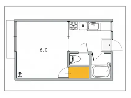 メゾンハゴロモ(1K/1階)の間取り写真