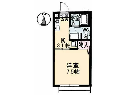 コットンハウス(1K/2階)の間取り写真