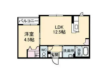 シャーメゾンフェリス 弐番館(1LDK/2階)の間取り写真
