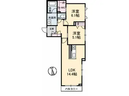 LA PEINTURE(2LDK/2階)の間取り写真