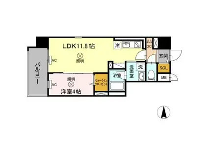 TWIN TOWERS SELINA(1LDK/2階)の間取り写真